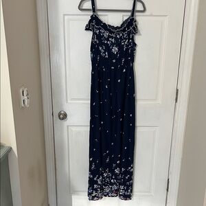 Next Navy Maxi Dress with White Floral Pattern